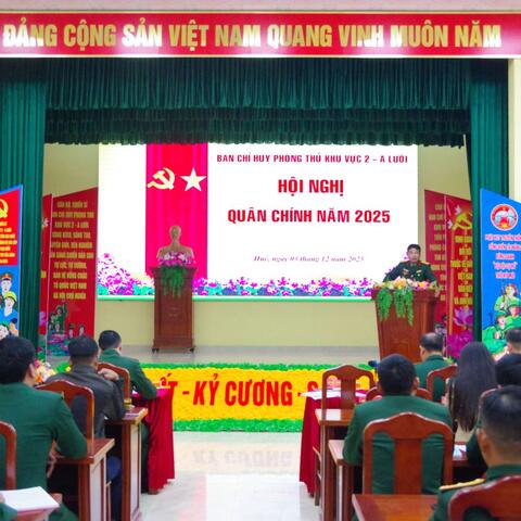 Ban Chỉ huy Phòng thủ Khu vực 2 - A Lưới tổ chức Hội nghị Quân chính năm 2025