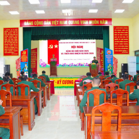Ban Chỉ huy Phòng thủ Khu vực 2 - A Lưới tổ chức hội nghị Đảng bộ cuối năm 2025 và triển khai nhiệm vụ năm 2026