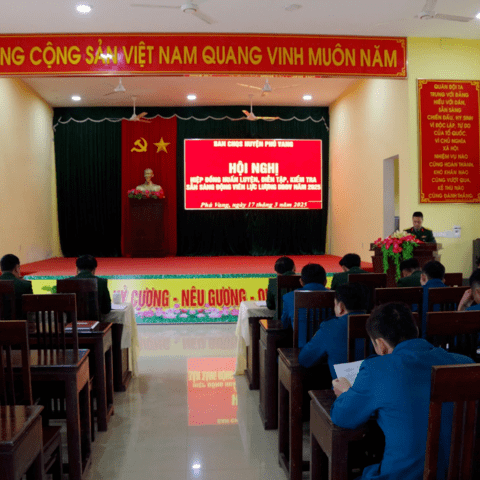Ban Chỉ huy Quân sự huyện Phú Vang tổ chức Hội nghị hiệp đồng huấn luyện, diễn tập, kiểm tra sẵn sàng động viên lực lượng dự bị động viên năm 2025