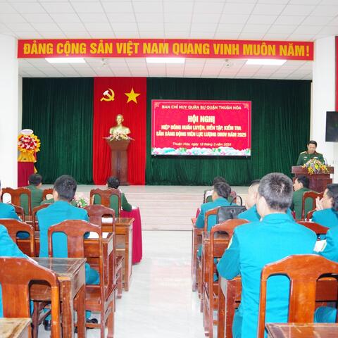 Ban CHQS quận Thuận Hoá: Hội nghị hiệp đồng huấn  luyện, diễn tập, kiểm tra sẵn sàng động viên lực lượng dự bị động viên năm 2025.