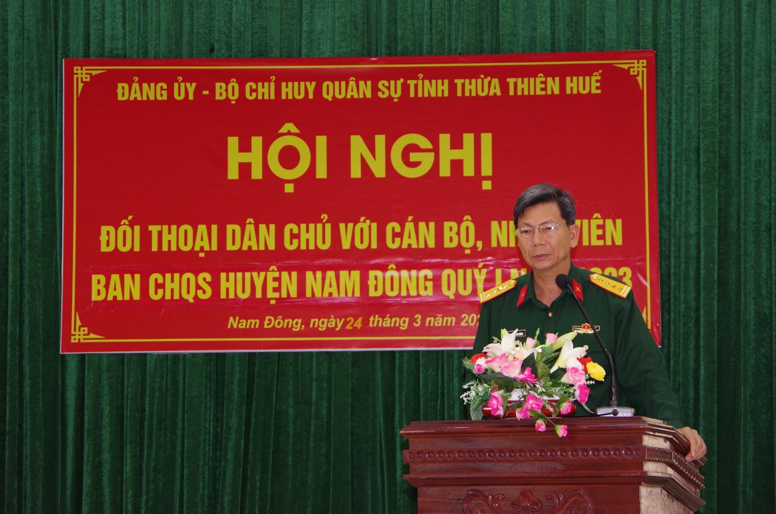 Đảng ủy, Bộ CHQS tỉnh đối thoại với cán bộ, nhân viên Ban CHQS huyện Nam Đông