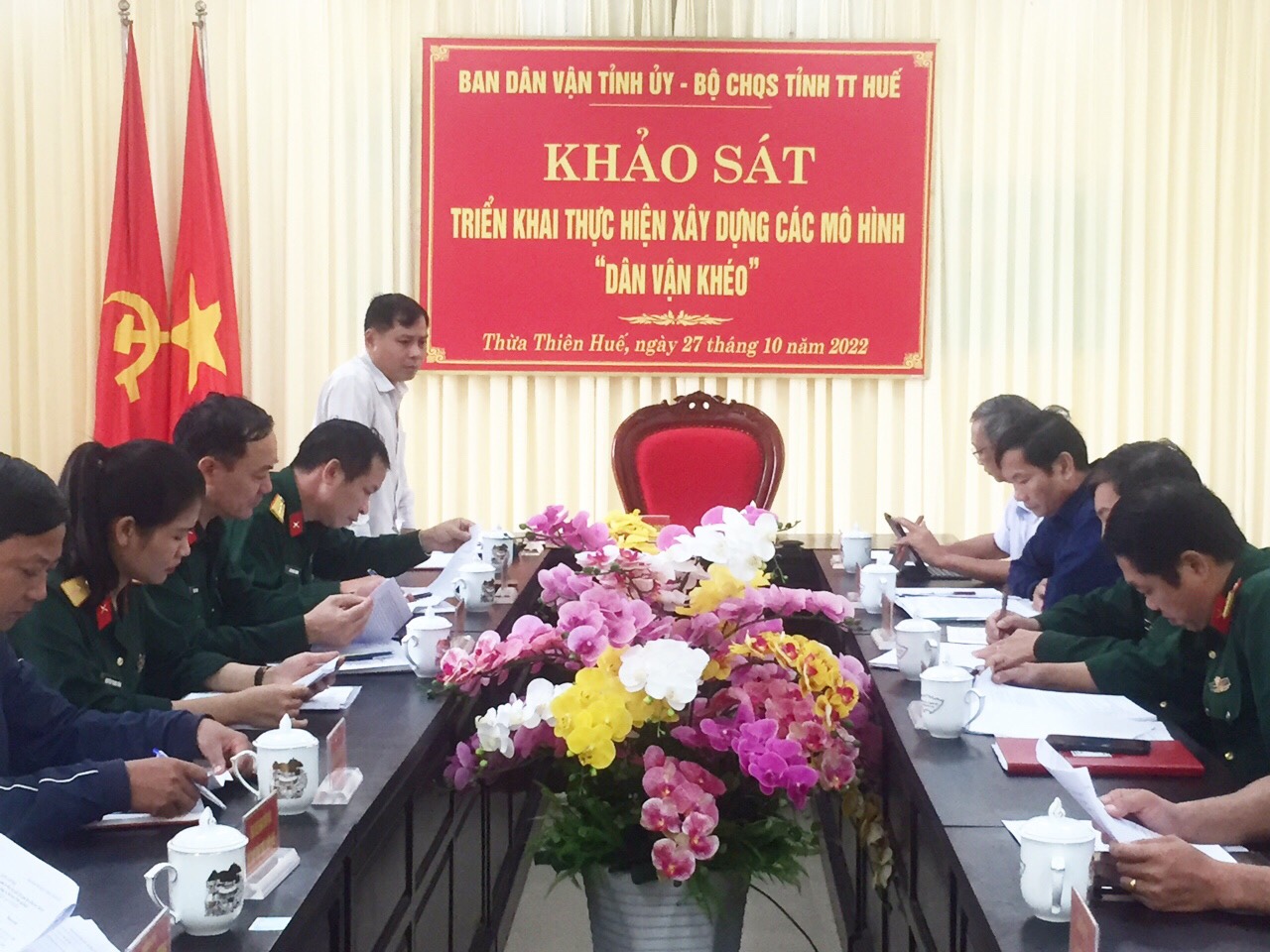 Đồng chí Nguyễn Xuân Dương, Phó Trưởng Ban Dân vận Tỉnh ủy phát biểu chỉ đạo tại buổi khảo sát